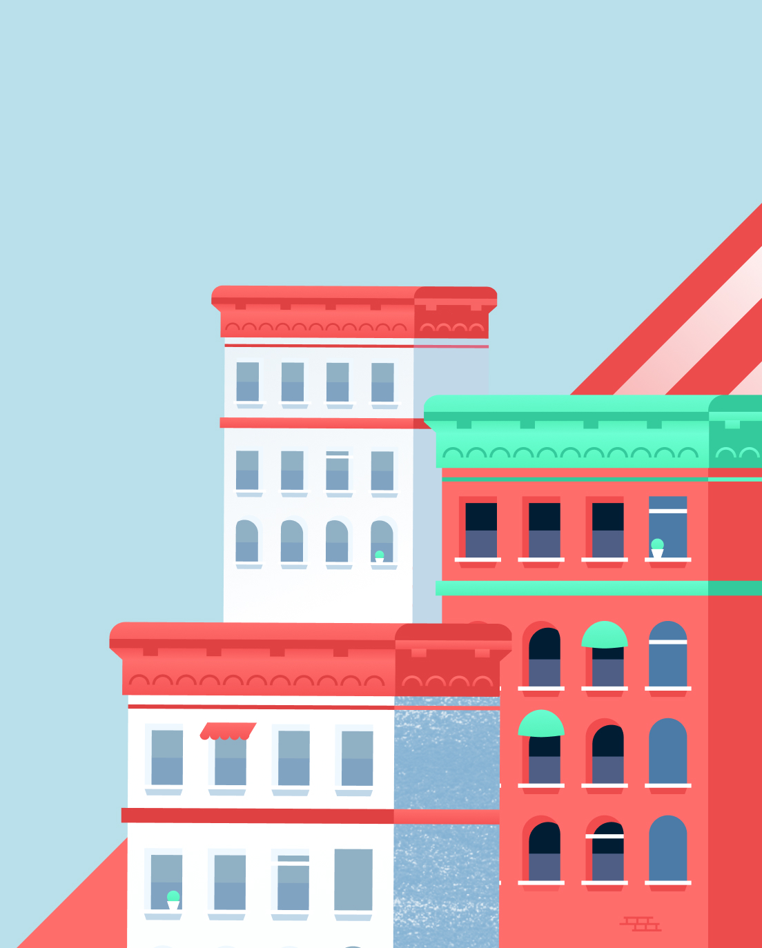 Colorful town illustration